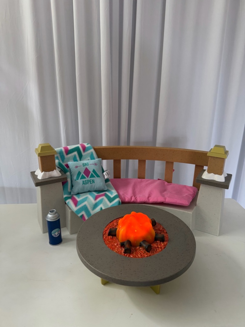 Retired American Girl Corinne's Ski Lodge Fire Pit hard to find